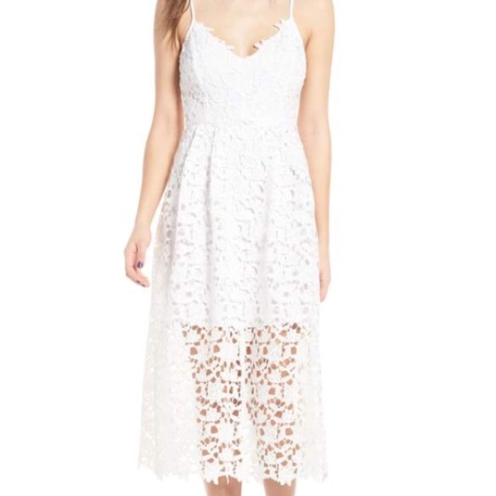 White Lace Midi Dress from ASTR